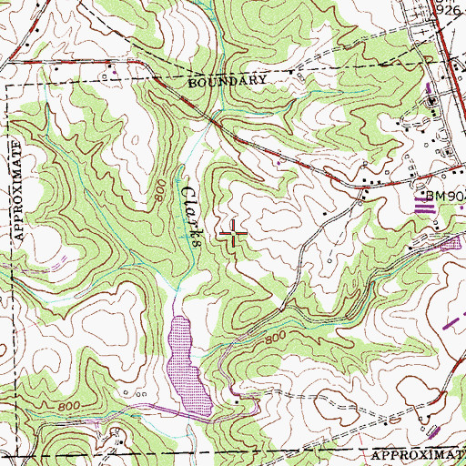 Topographic Map of Town of Martin, GA