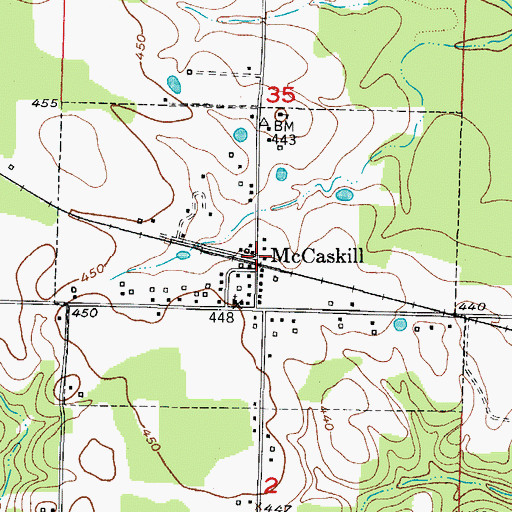 Topographic Map of Town of McCaskill, AR