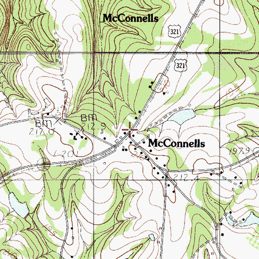 Topographic Map of Town of McConnells, SC