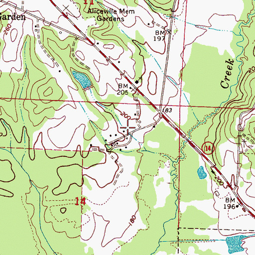 Topographic Map of Town of McMullen, AL