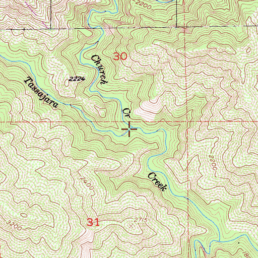 Topographic Map of Church Creek, CA