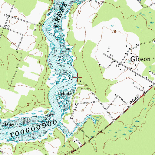 Topographic Map of Town of Meggett, SC