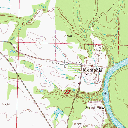 Topographic Map of Town of Memphis, AL
