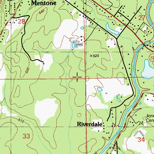 Topographic Map of Town of Mentone, AL