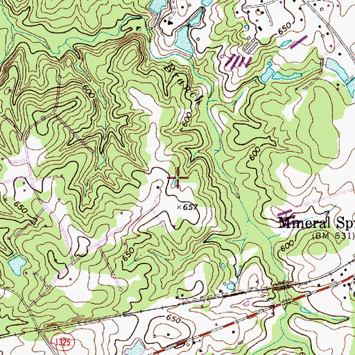 Topographic Map of Town of Mineral Springs, NC