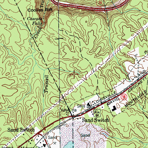 Topographic Map of Town of Monteagle, TN