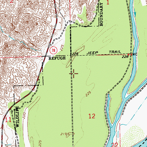 Topographic Map of Cibola National Wildlife Refuge, CA