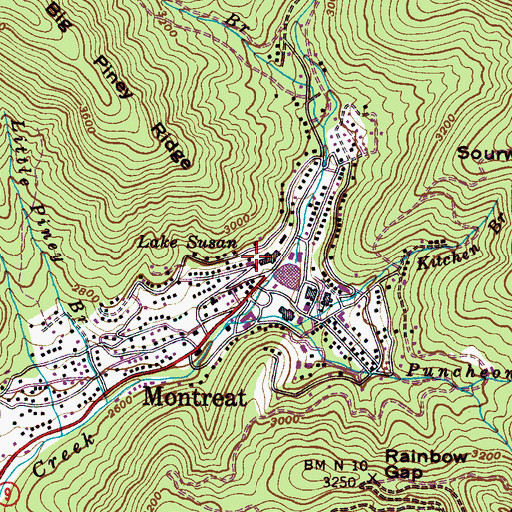 Topographic Map of Town of Montreat, NC