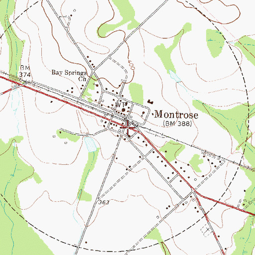 Topographic Map of Town of Montrose, GA