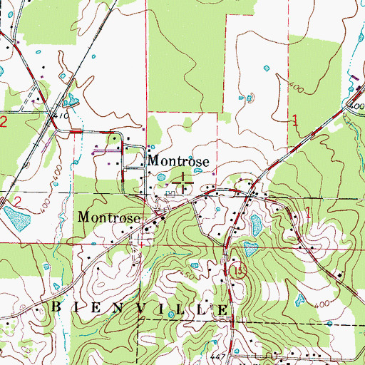 Topographic Map of Town of Montrose, MS