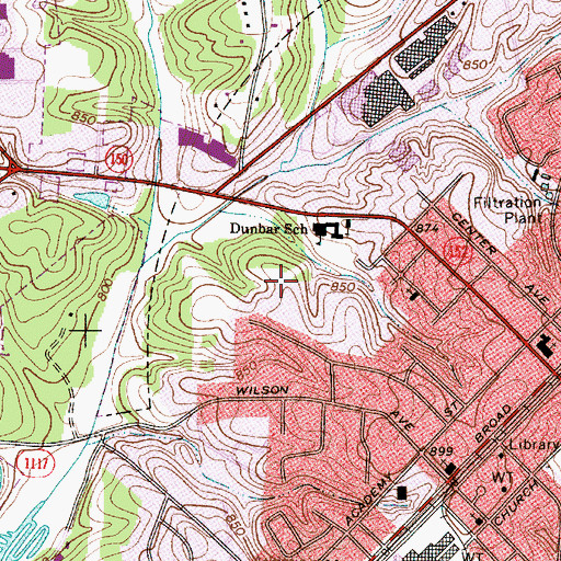 Topographic Map of Town of Mooresville, NC