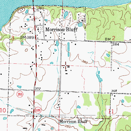 Topographic Map of Town of Morrison Bluff, AR