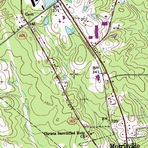 Topographic Map of Town of Morrisville, NC
