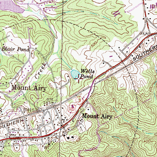 Topographic Map of Town of Mount Airy, GA