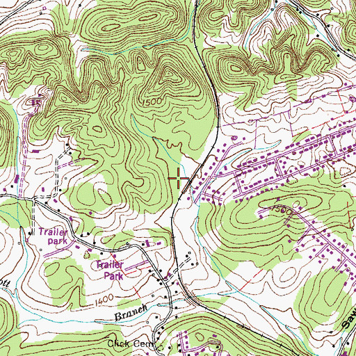 Topographic Map of Town of Mount Carmel, TN