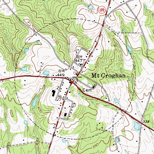 Topographic Map of Town of Mount Croghan, SC