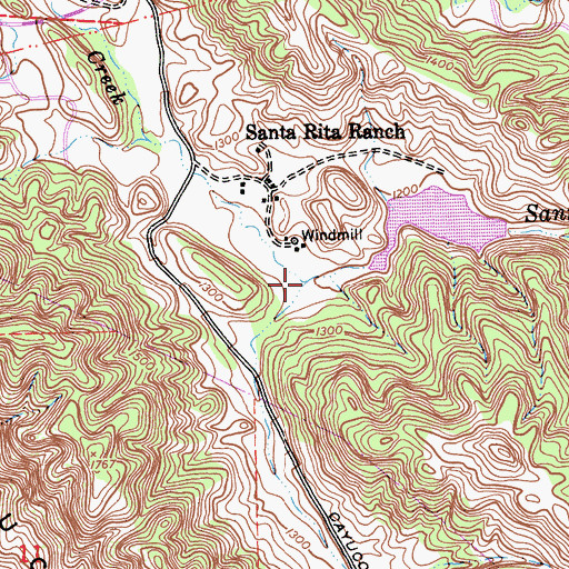 Topographic Map of Cienega Creek, CA
