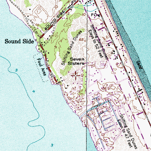 Topographic Map of Town of Nags Head, NC