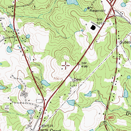 Topographic Map of Town of Carthage, NC