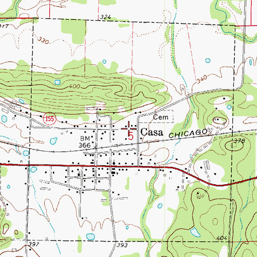 Topographic Map of Town of Casa, AR