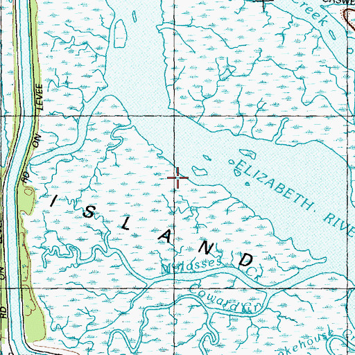 Topographic Map of Town of Caswell Beach, NC