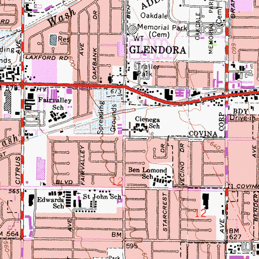 Topographic Map of Cienega School, CA