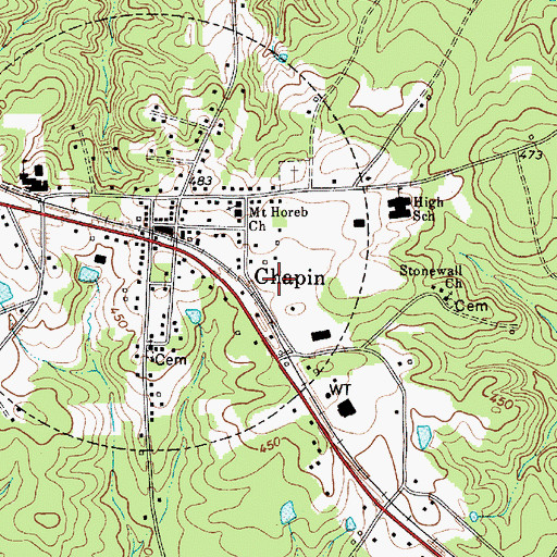 Topographic Map of Town of Chapin, SC