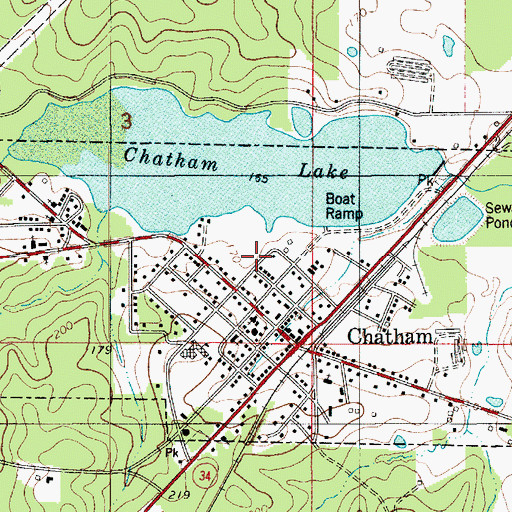 Topographic Map of Town of Chatham, LA