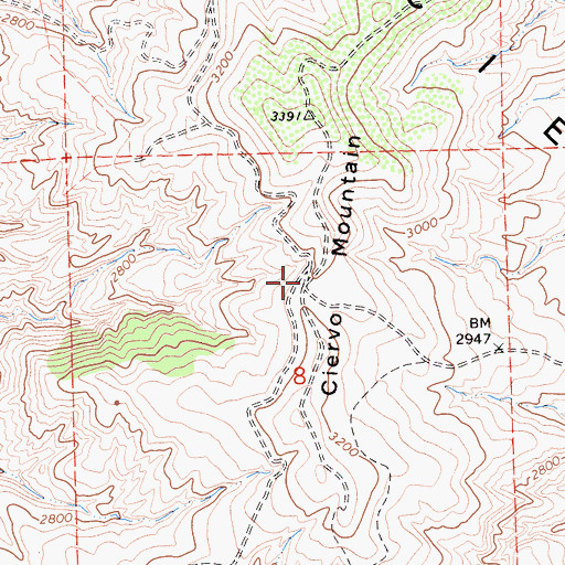 Topographic Map of Ciervo Mountain, CA