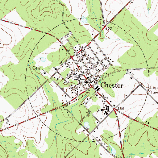 Topographic Map of Town of Chester, GA