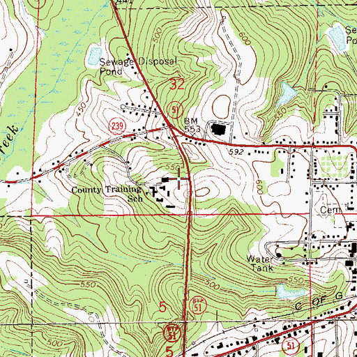 Topographic Map of Town of Clayton, AL
