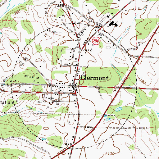 Topographic Map of Town of Clermont, GA