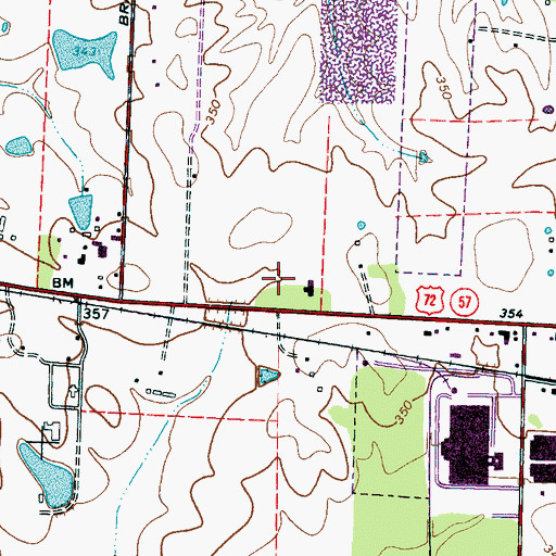 Topographic Map of Town of Collierville, TN