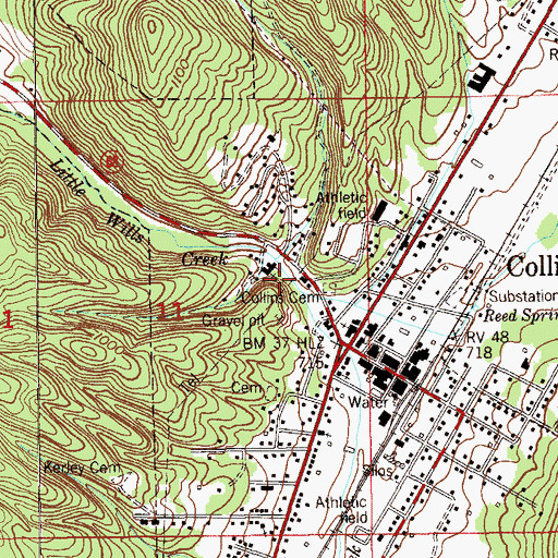 Topographic Map of Town of Collinsville, AL