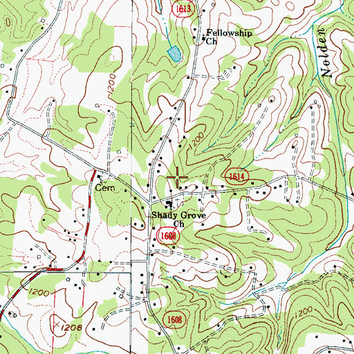 Topographic Map of Town of Connelly Springs, NC