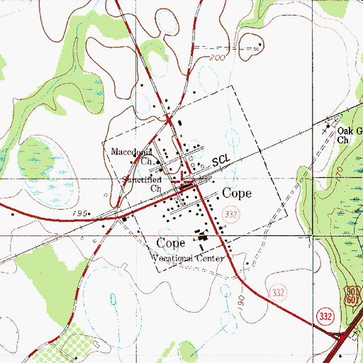 Topographic Map of Town of Cope, SC