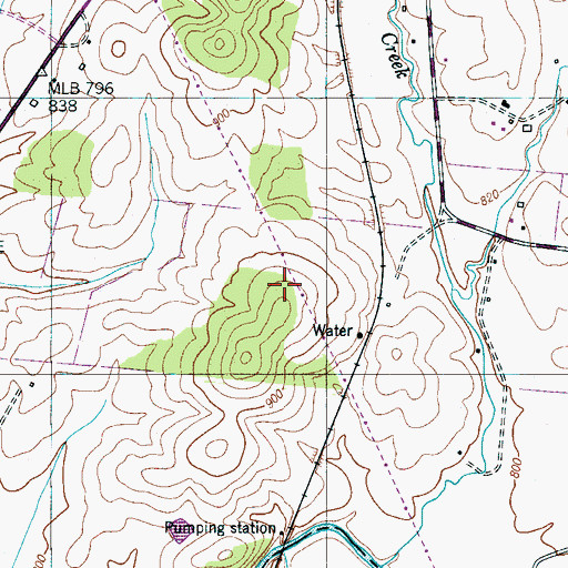 Topographic Map of Town of Cornersville, TN