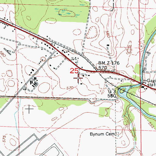 Topographic Map of Town of Courtland, AL