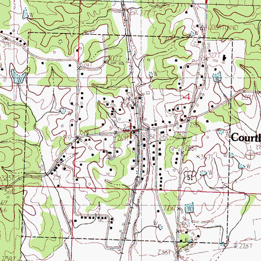 Topographic Map of Town of Courtland, MS