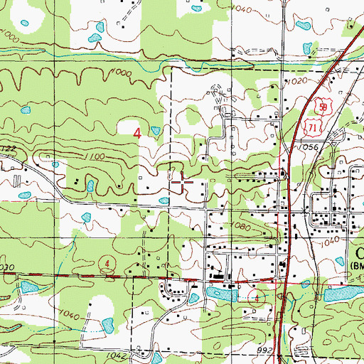 Topographic Map of Town of Cove, AR