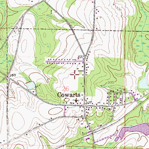 Topographic Map of Town of Cowarts, AL