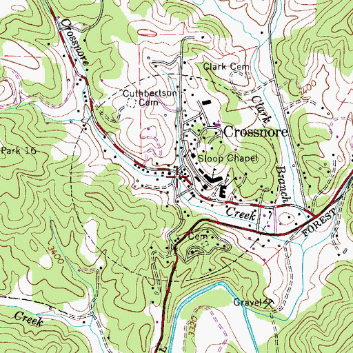 Topographic Map of Town of Crossnore, NC
