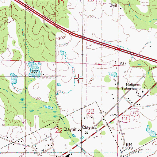 Topographic Map of Town of Cuba, AL