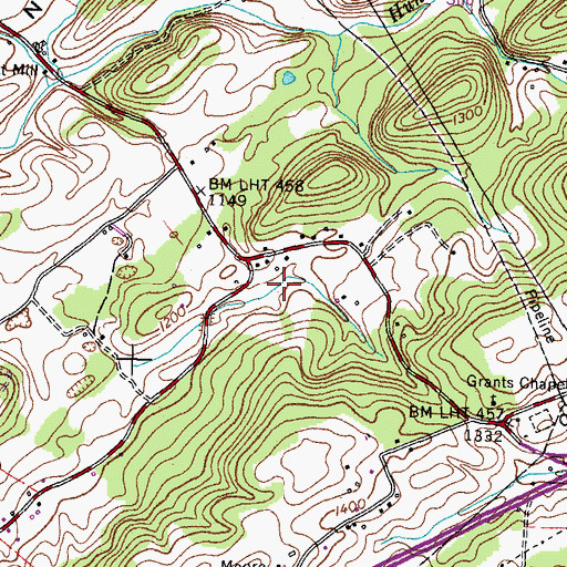 Topographic Map of Town of Dandridge, TN