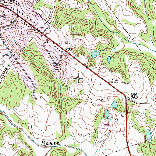 Topographic Map of Town of Davidson, NC