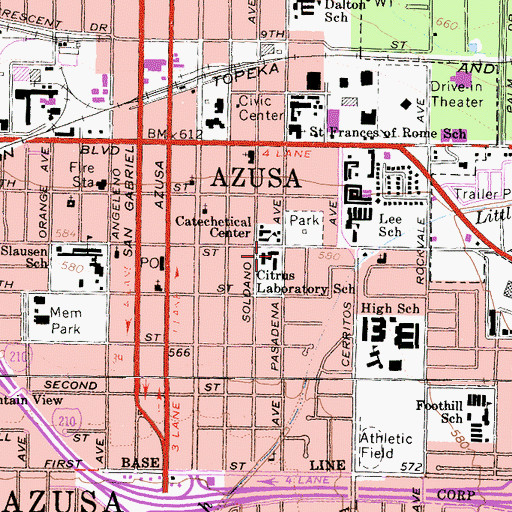Topographic Map of Citrus Laboratory School, CA