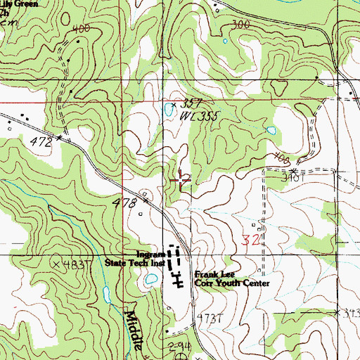 Topographic Map of Town of Deatsville, AL