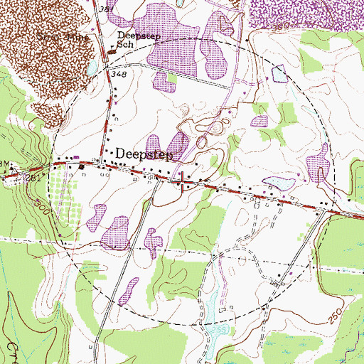 Topographic Map of Town of Deepstep, GA