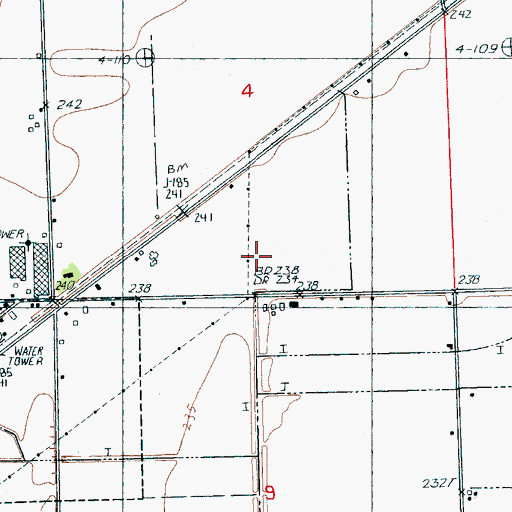 Topographic Map of Town of Dell, AR