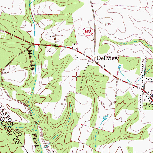 Topographic Map of Town of Dellview, NC